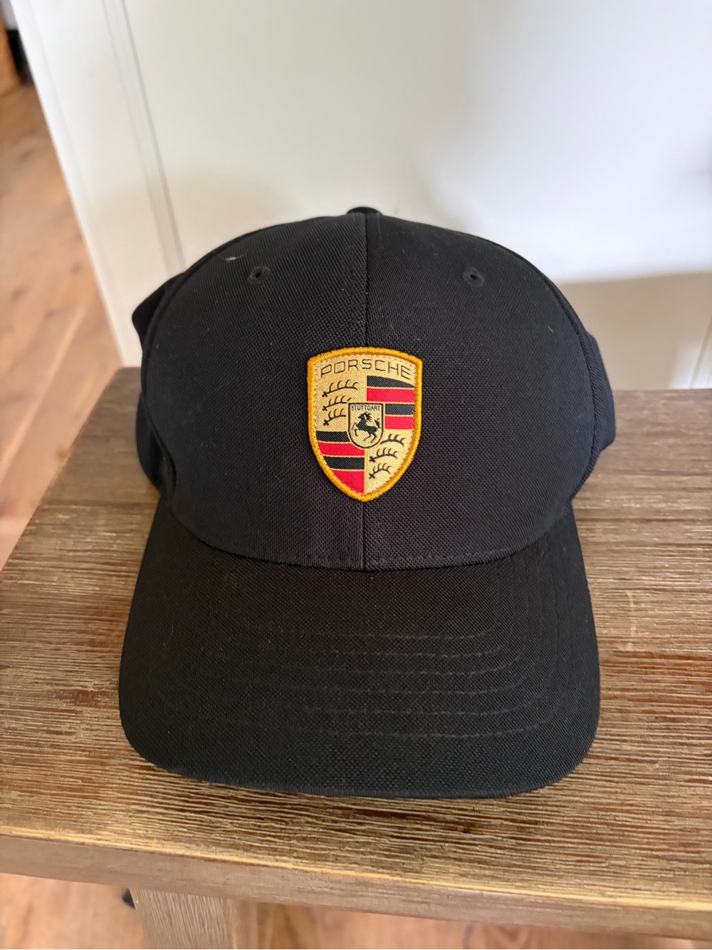 Porsche Design Crest Logo Black Strapback Hat
